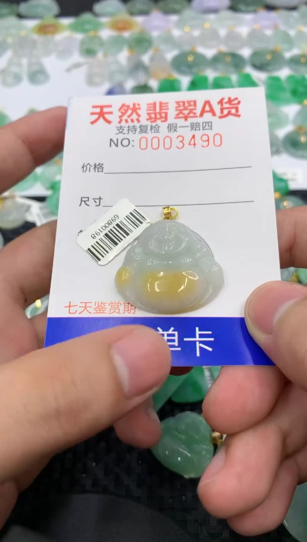 翡翠18K金镶嵌颈饰111111111111