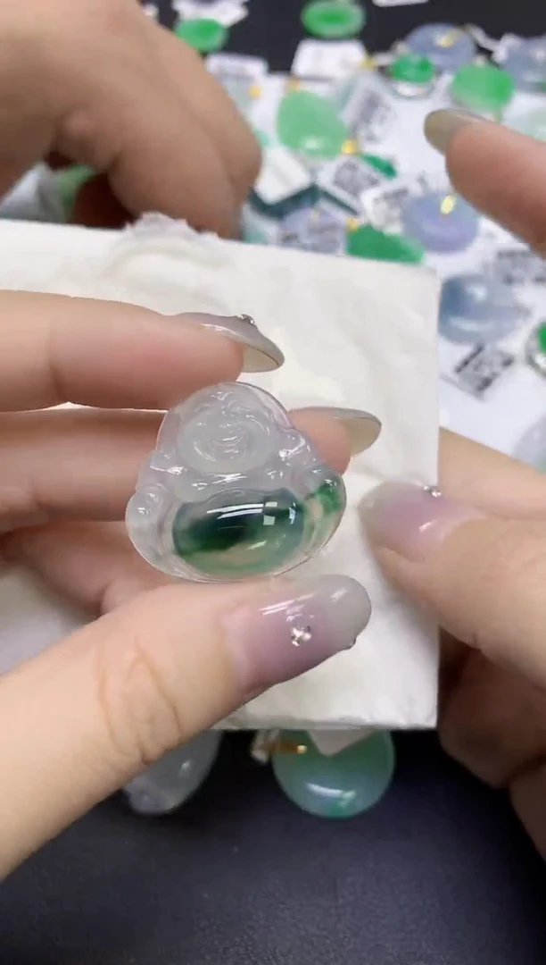 颈饰未镶嵌翡翠天然缅甸翡翠A货百元以上9元证书费自理