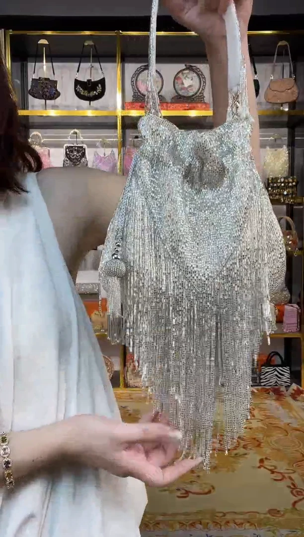 织物珠韵恒泽重工串珠手提包