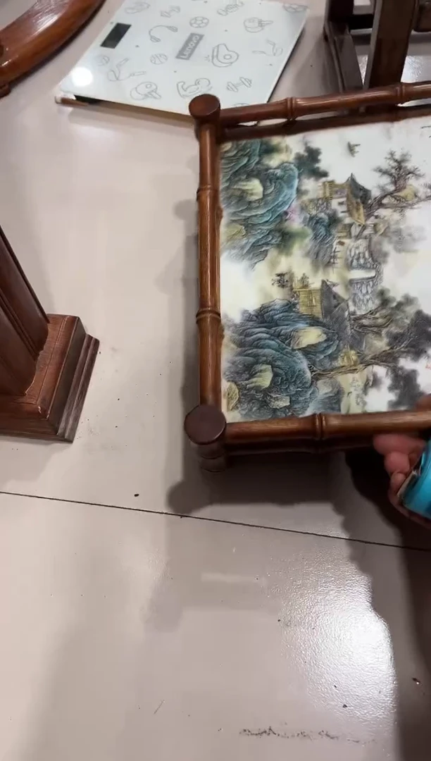 木T*T竹林七贤和山水瓷板画
