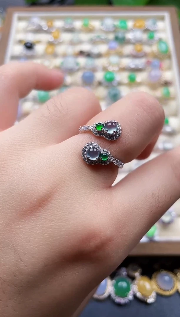 银S925镶嵌戒指翡翠31