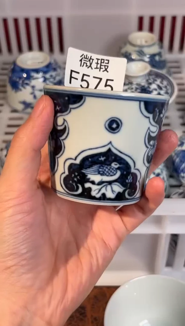瓷片景德镇手工手绘微瑕F575