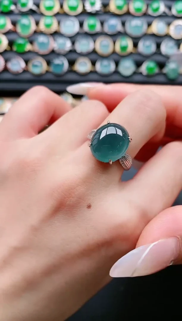 【闪购商品】翡翠戒指银S925镶嵌111111