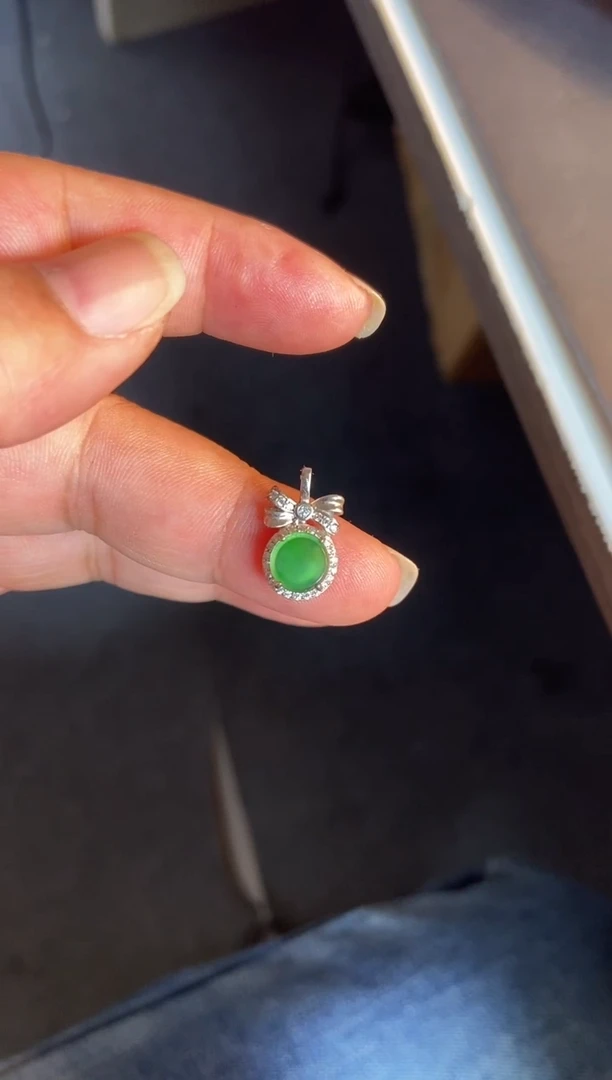 吊坠(不含链)银S925镶嵌翡翠1