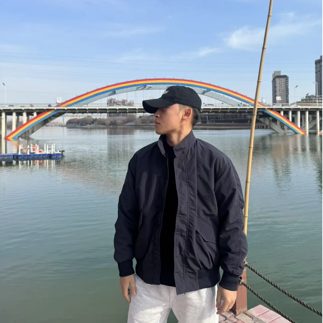 【元浩】哈灵顿插肩袖外套休闲百搭痞帅日系港风男士春秋极简穿搭