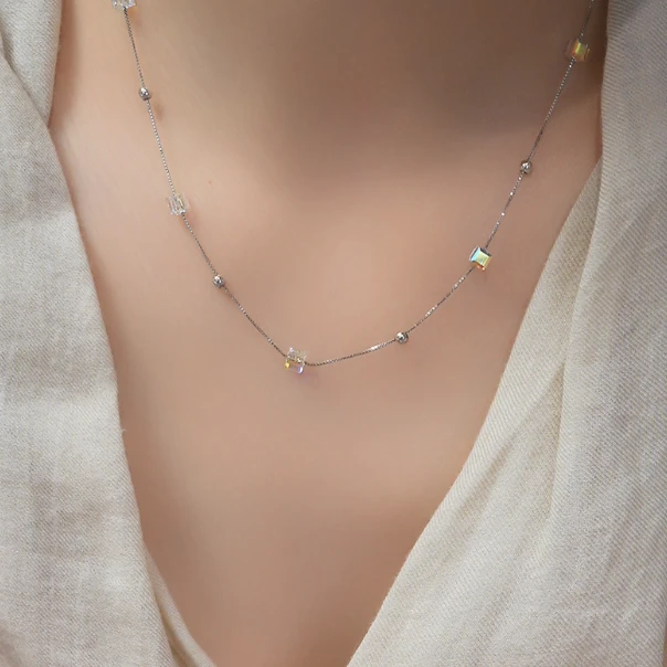 坠链均925银 时尚百搭项链 F677