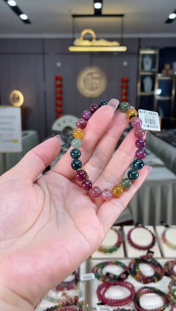 未镶嵌老矿碧玺单圈手串8mm+碧玺hon多样性发一条