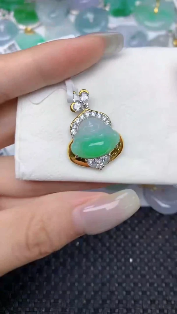 颈饰未镶嵌翡翠天然缅甸翡翠a货百元以上9元证书费自理