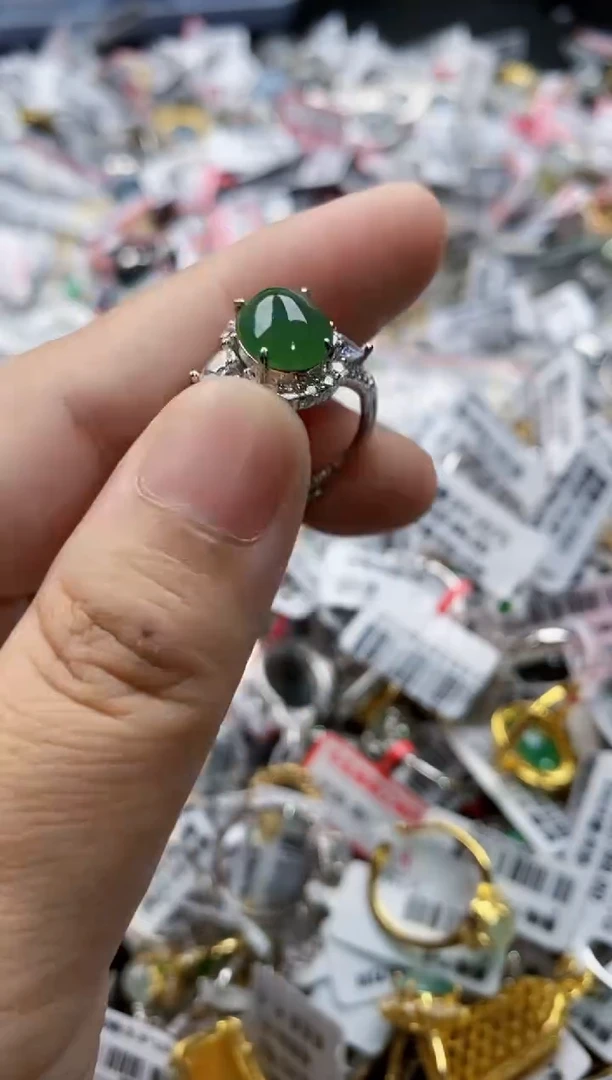 翡翠戒指银S925镶嵌22222     4