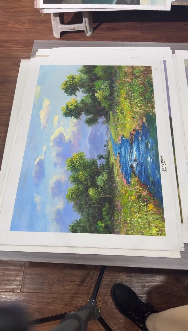 油画【32号】约90*60丨朝鲜原创纯手绘孤品油画丨顺丰包邮