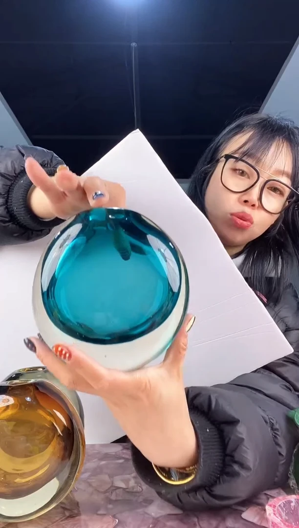 【闪购商品】琉璃慕忆家花瓶微瑕