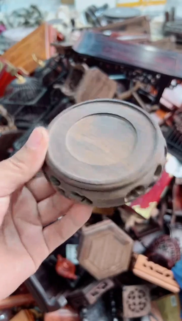 木317圆原色福利底座摆件花架处理