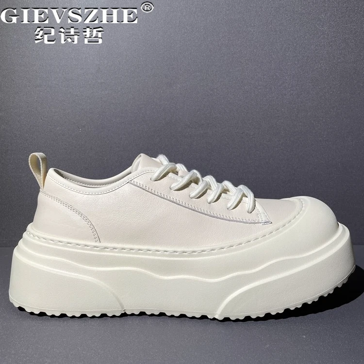 纪诗哲男鞋百搭透气潮流运动鞋子男款厚底时尚小白鞋舒适轻奢板鞋