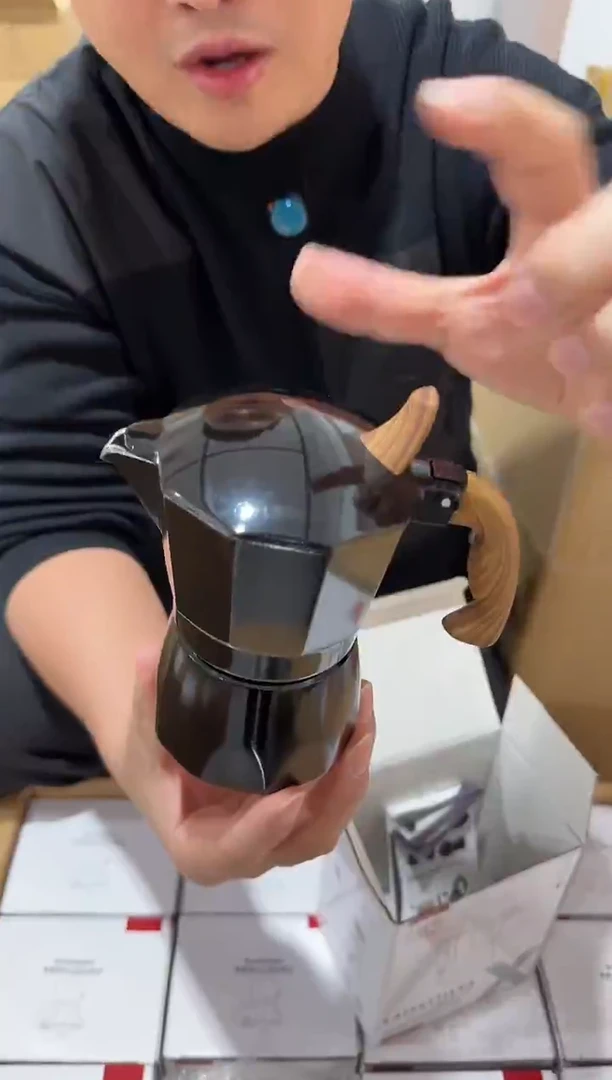 黑色【3杯】意式3杯份摩卡咖啡壶