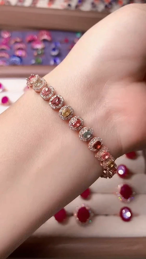 【闪购商品】碧玺手链银S925镶嵌0000