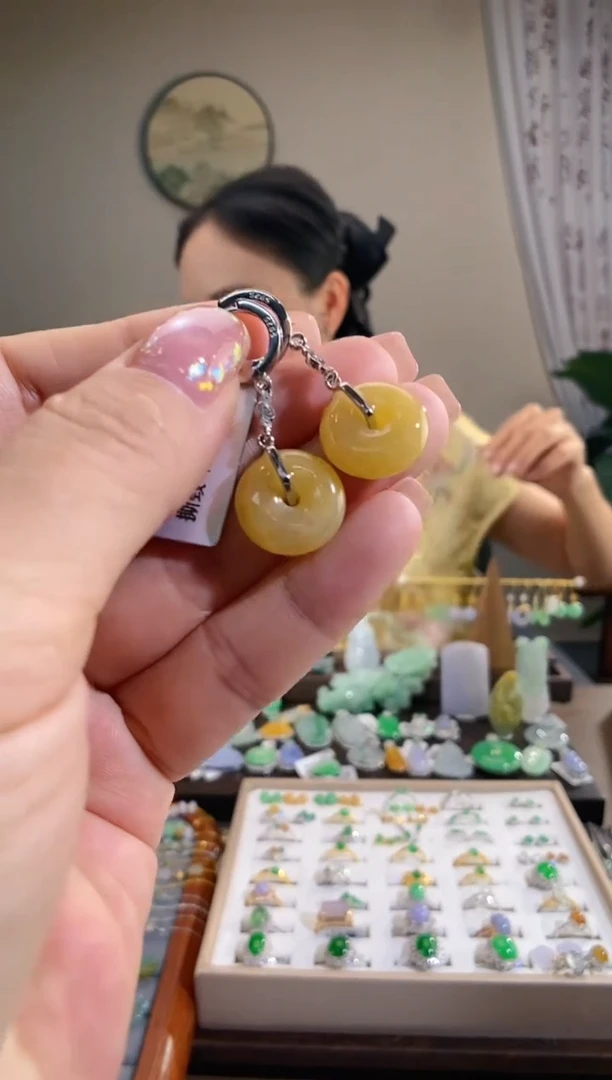 翡翠银S925镶嵌吊坠(赠链)耳饰一对 多样性发一