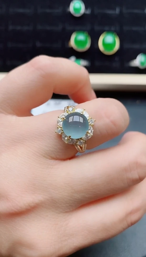 【闪购商品】翡翠戒指银S925镶嵌580550