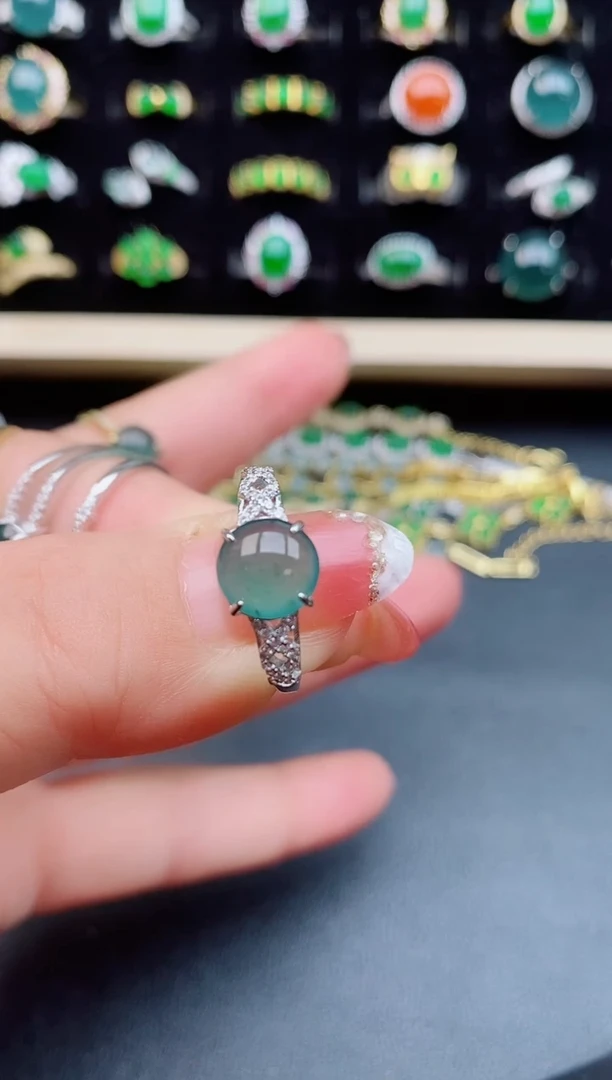 【闪购商品】翡翠戒指银S925镶嵌12121
