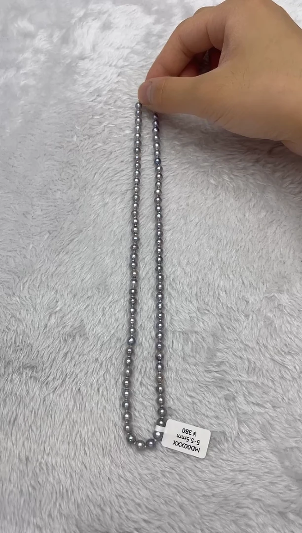 海水珍珠银S925镶嵌项链AK真多麻5-5.5mm