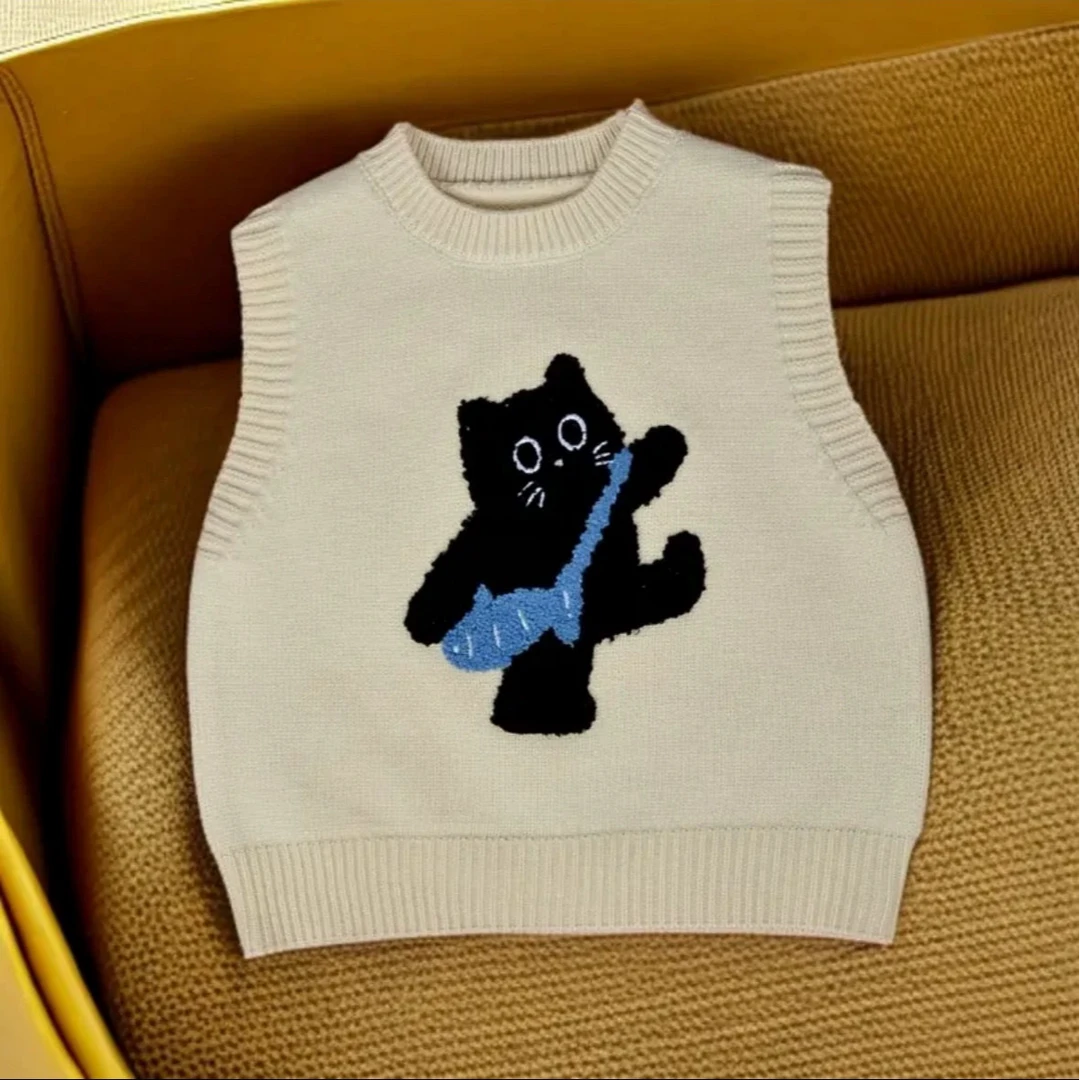 童装毛衣背心男童马甲春秋外穿女童时尚无袖宝宝春款衣服1-3岁