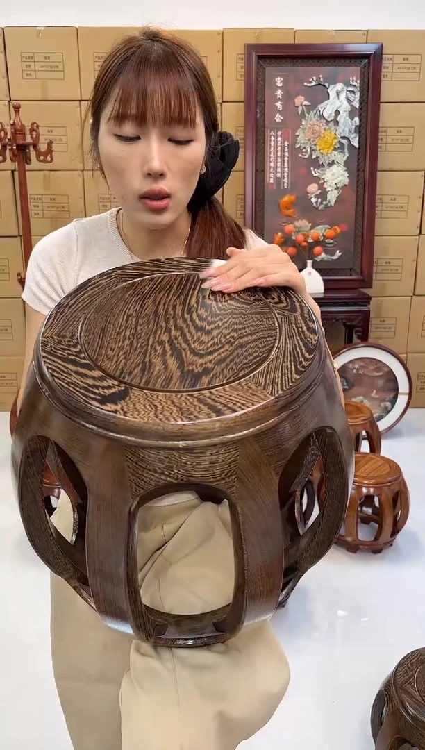 鸡翅木类坐具鸡翅木大号鼓凳国标假一赔四