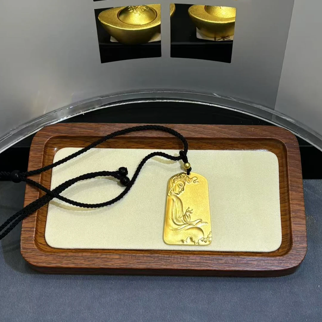 合金吊坠 【金世观音吊坠】手工时尚女王金色实心挂坠项坠素款