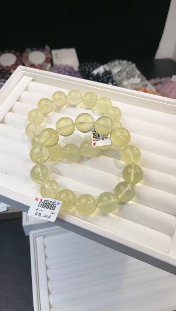 【闪购商品】水晶手链未镶嵌多样性发一黄泡泡16mm