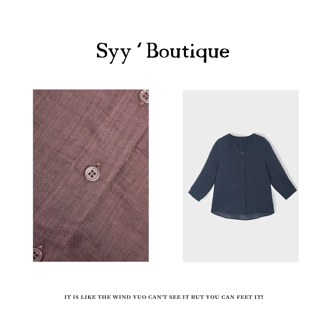 8分袖麻衬/Boutique/小众设计师款/简约百搭苎麻衬衫