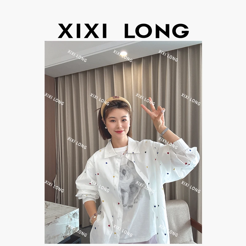 大喜 【彩色爱心】夏季简约薄款百搭时尚衬衫上衣W61066