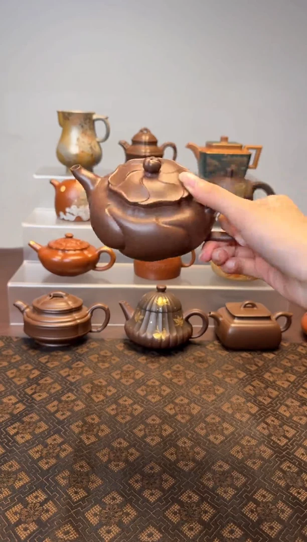 茶壶紫砂风卷葵紫砂壶