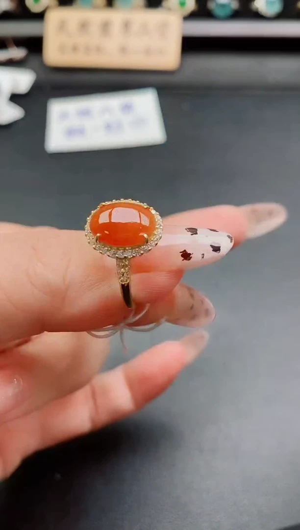 银S925镶嵌戒指翡翠1