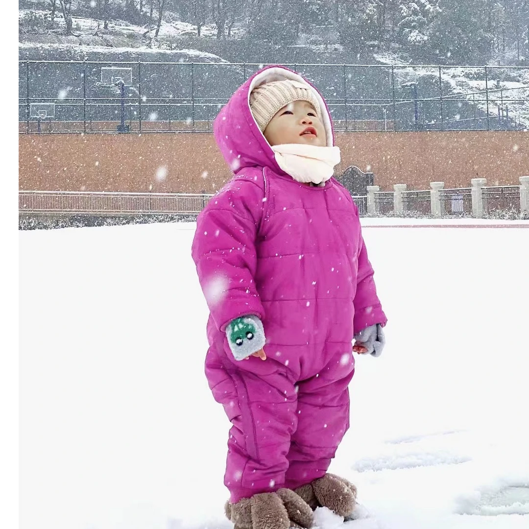 纯色仿羽绒连体哈衣