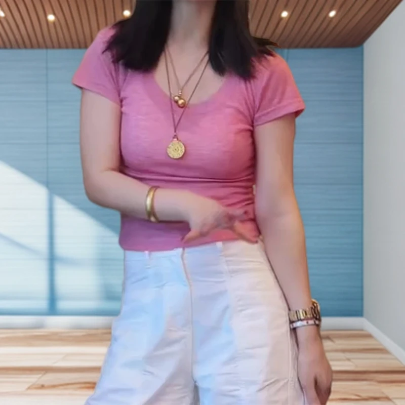 【干枯玫瑰】-2025春夏百搭T恤净版干枯玫瑰短袖上衣C5247