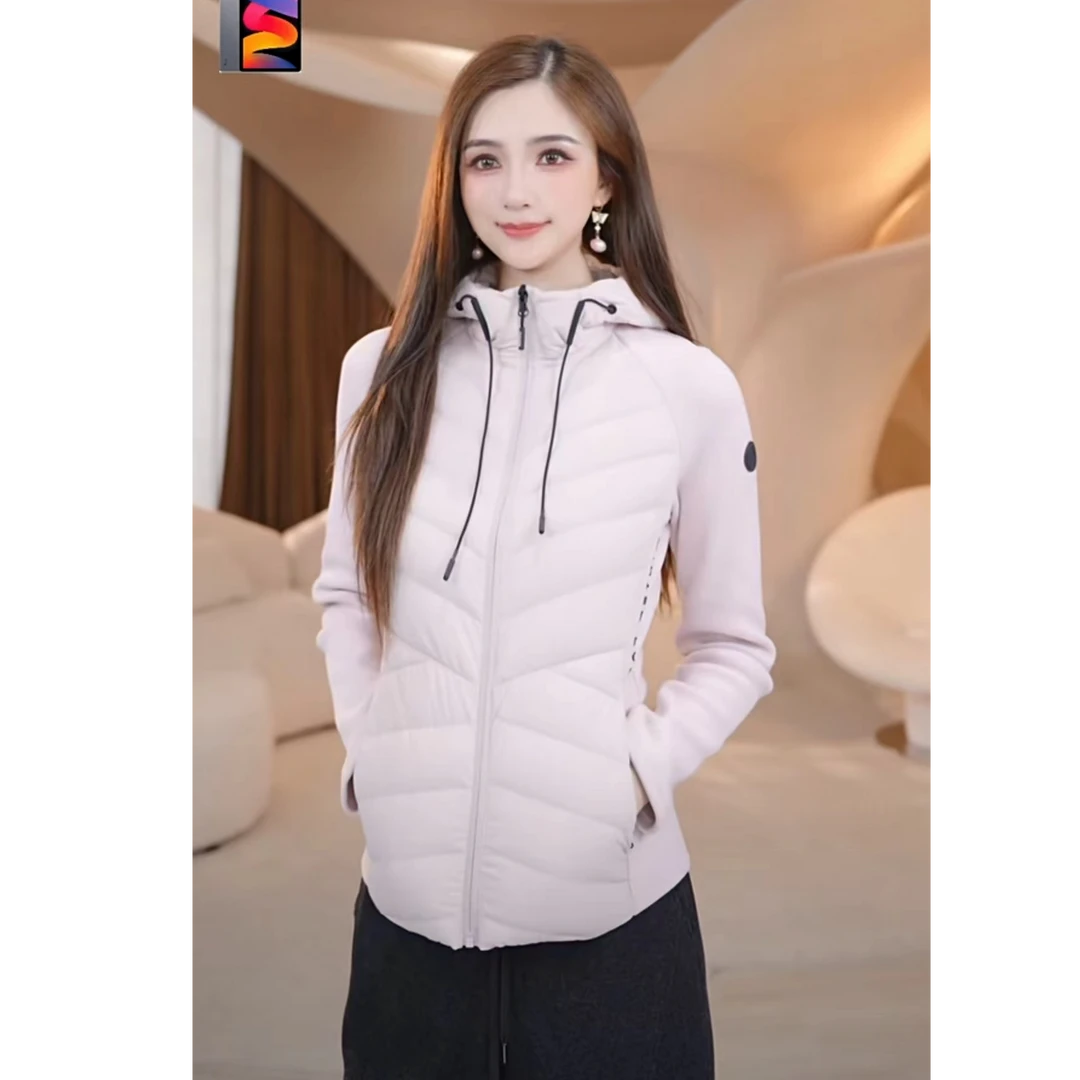 COCO BECCI 轻薄款白鹅绒拼接设计时尚气质羽绒外套CFJJC301005