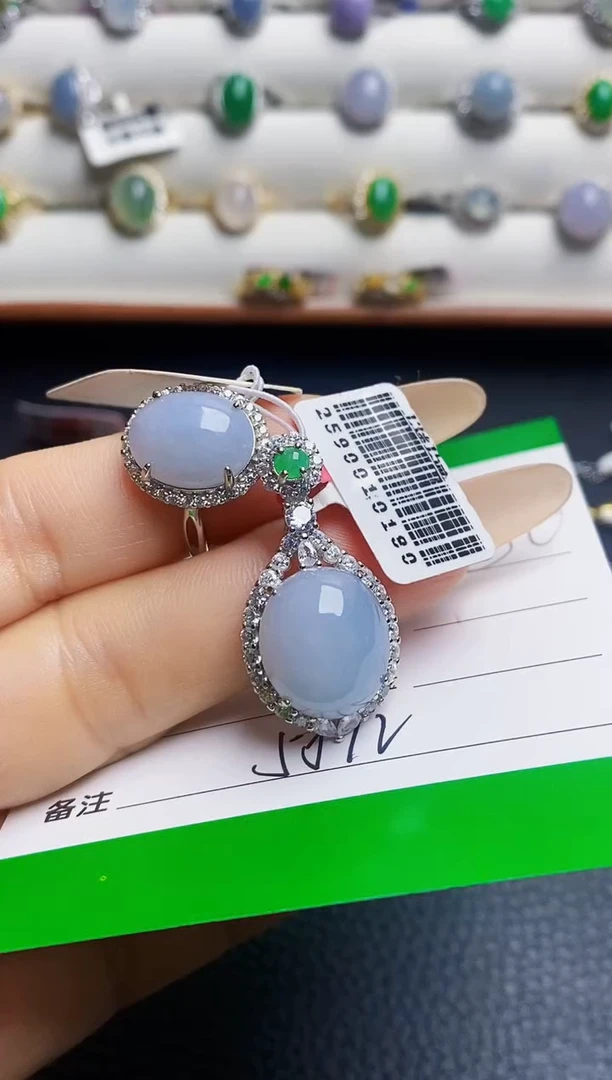 银S925镶嵌戒指翡翠5872