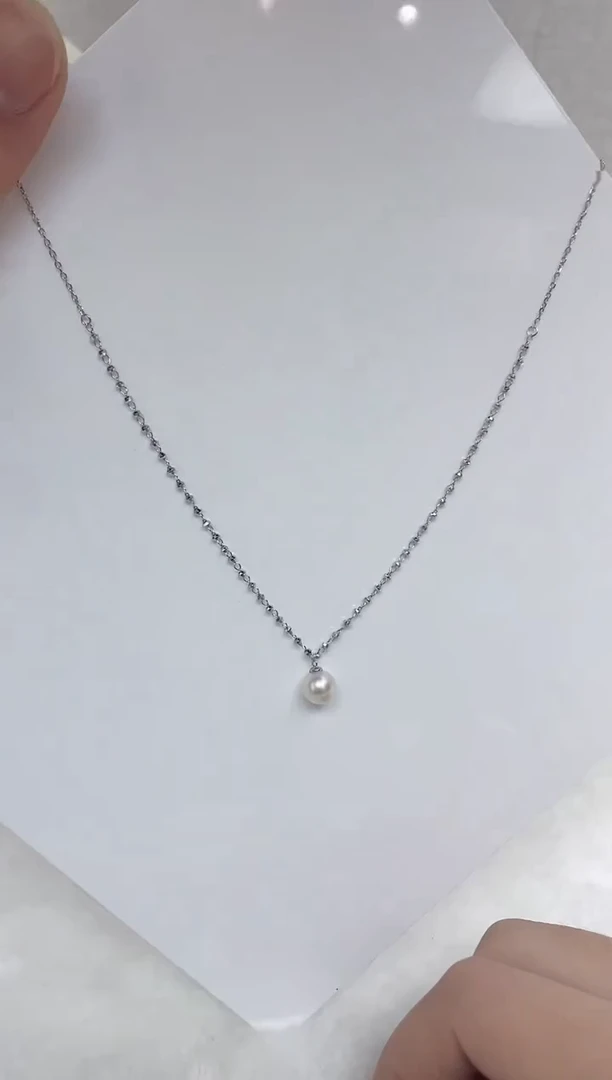 海水珍珠银S925镶嵌颈饰海水珍珠项链