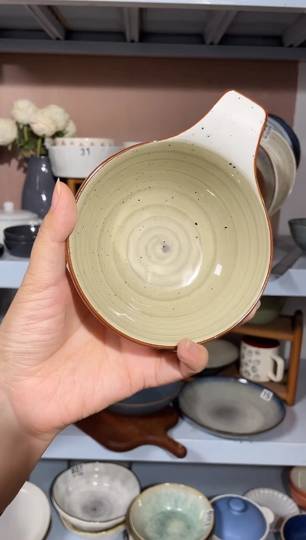 陶瓷微瑕（1个装）手柄小碗