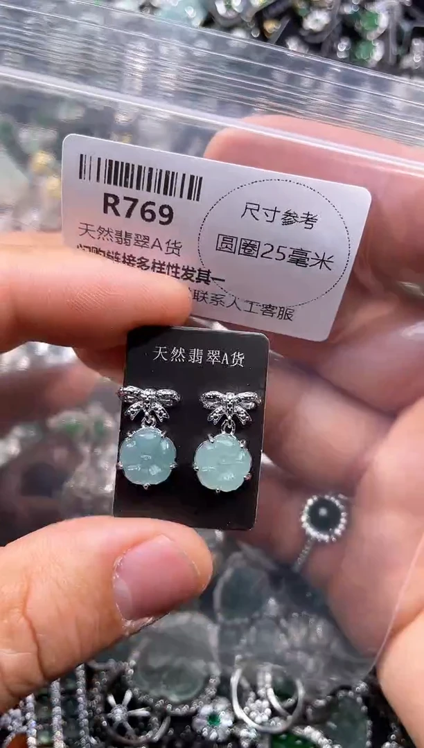 【闪购商品】翡翠颈饰未镶嵌R769耳钉