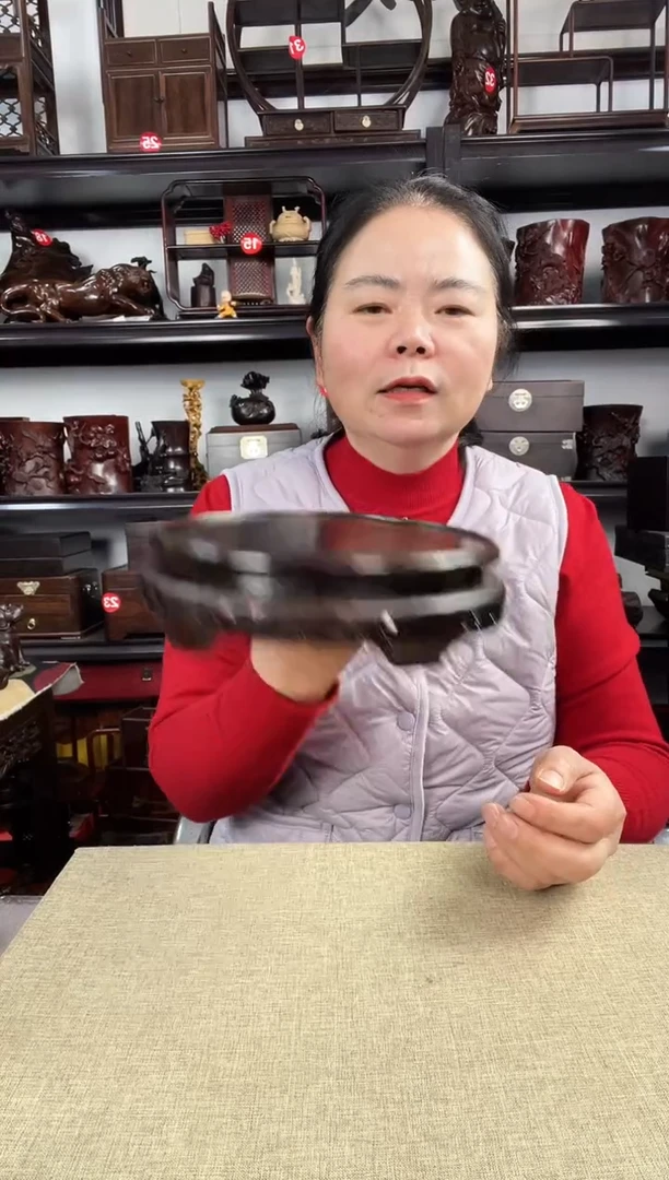 木老李红木工艺品20公分细花