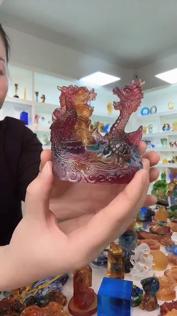 手工艺品琉璃四灵聚合