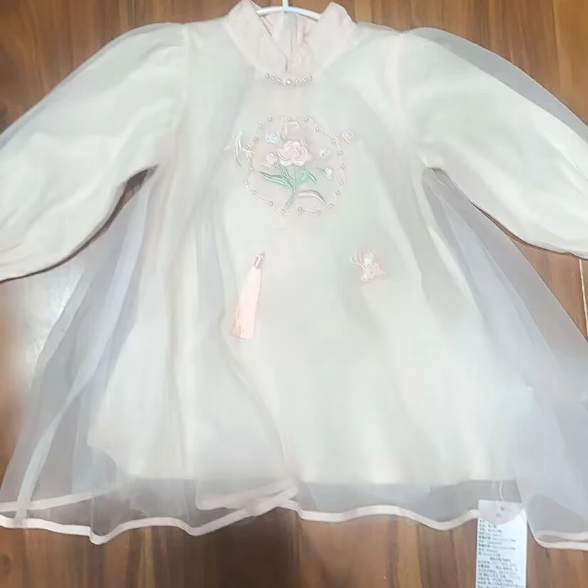 木本尚女童连衣裙汉服古装公主流苏清新中国风女明制民族风民族