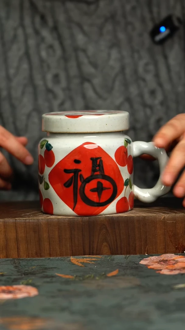 杯釉下彩手工手绘同款陶器
