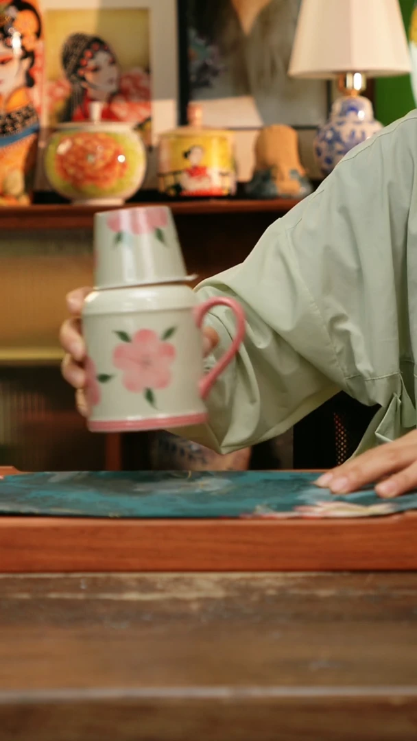 杯景德镇纯手工釉下彩精品茶具水杯
