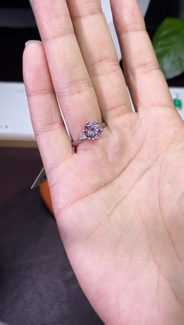 合金合成钻石紫宝戒指