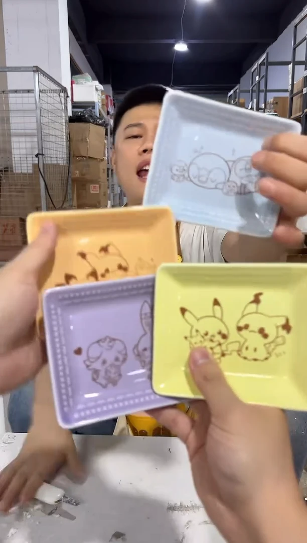 瓷片宝可梦小碟子4件套