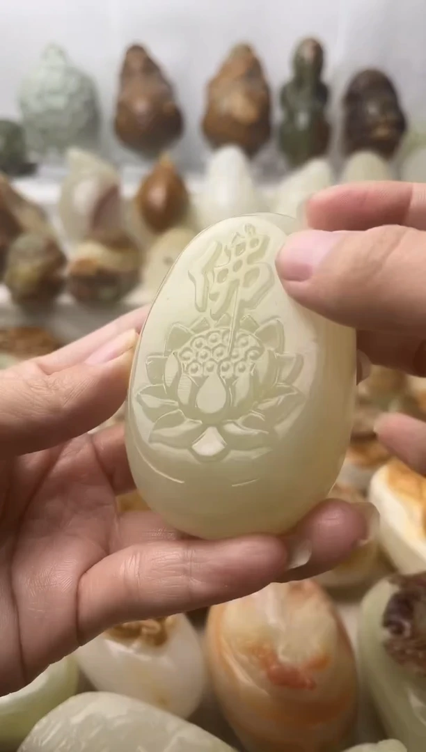 石材古青石棉纹正常不退换佛莲花