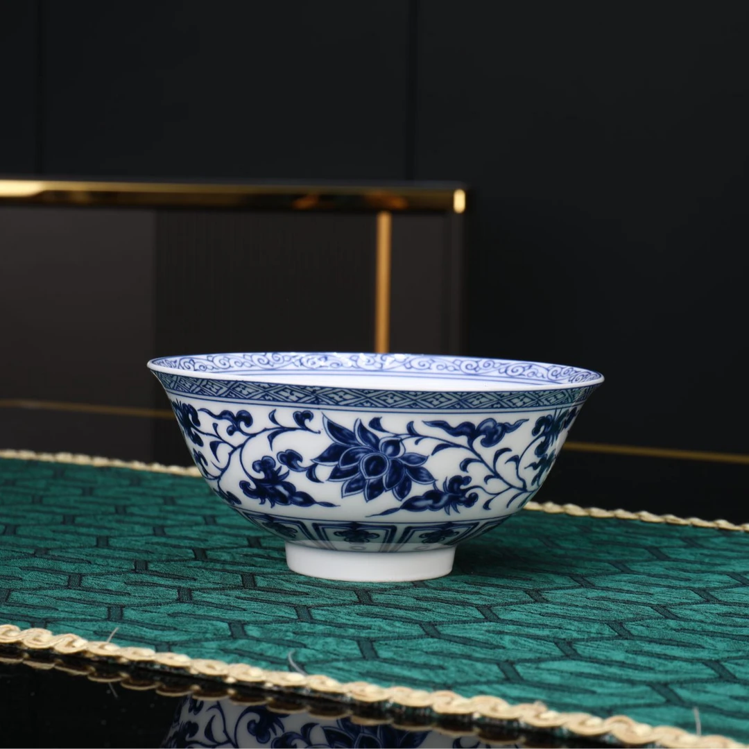 【2个】景德镇高白瓷元青花4.5寸饭碗景德镇碗盘餐具