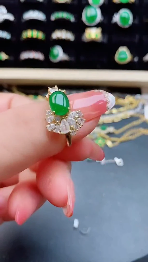 【闪购商品】翡翠戒指银S925镶嵌12121