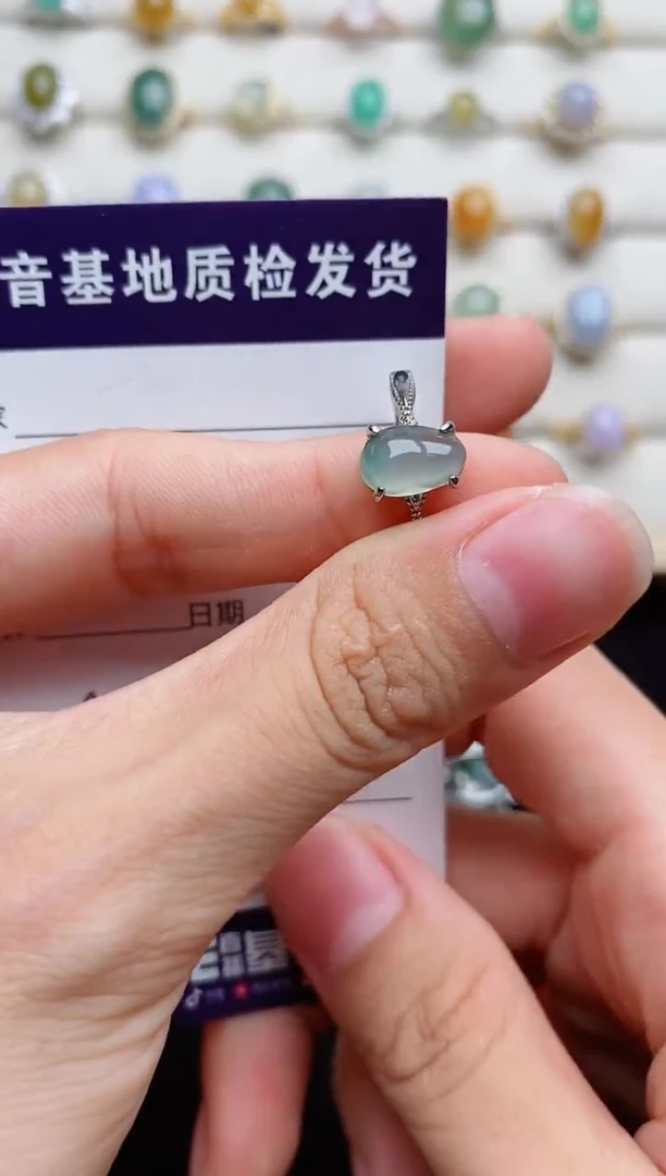 翡翠戒指银S925镶嵌.....