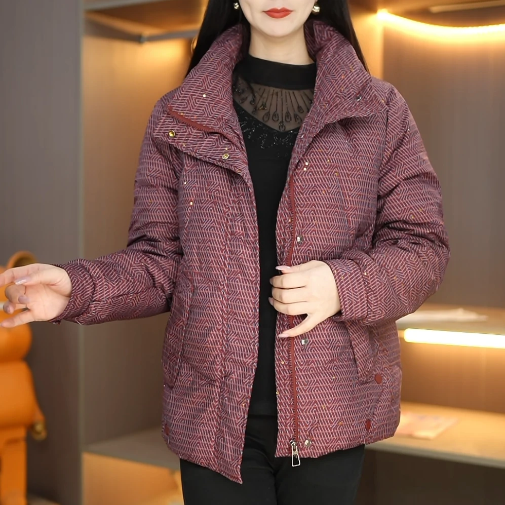 2025时尚洋气妈妈羽绒服女冬装2023年新款洋气保暖短款L-5XL